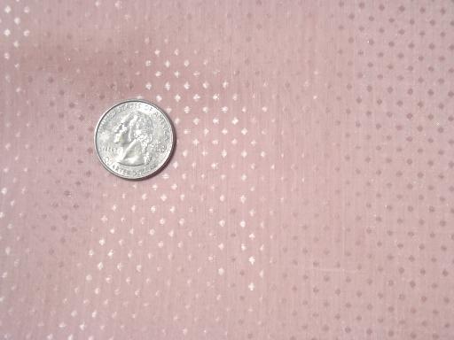 sheer pink dotted cotton dimity vintage fabric, pretty for doll clothes