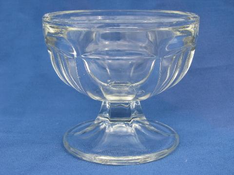 small old pressed glass sherbet cups or ice cream dishes, set of 10