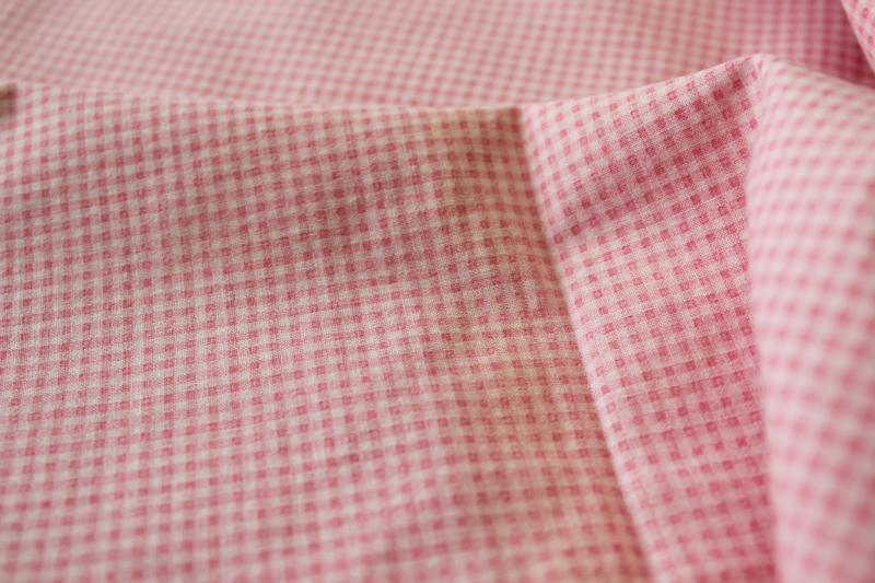 soft vintage cotton queen size comforter covers, pink & white mini checked gingham print fabric