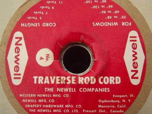 spool of vintage cotton cord, new old stock  traverse rod drapery cord 