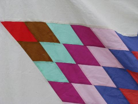 star pattern vintage quilt top, pieced starburst design