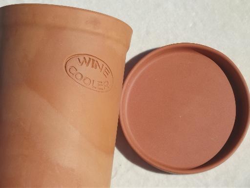 terracotta wine cooler, vintage Italian pottery wine bottle chiller