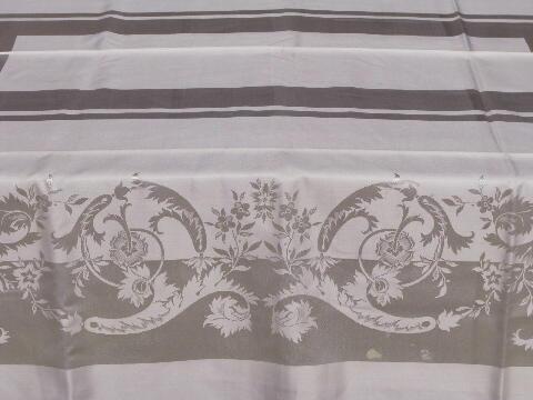 unused vintage pink damask table linens w/ labels, tablecloth & dinner napkins