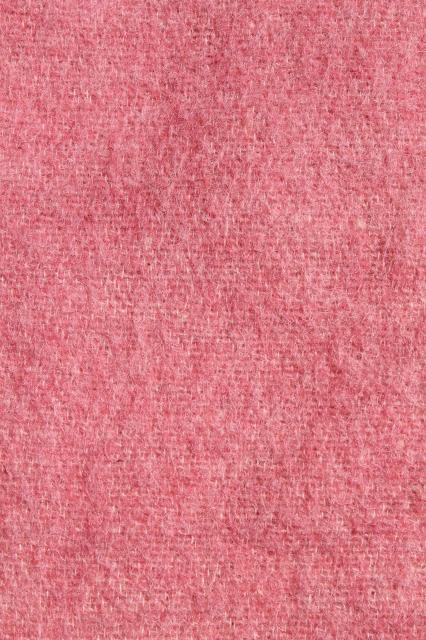 unused vintage wool blanket, rose pink soft wooly bed blanket w/ Cannon label