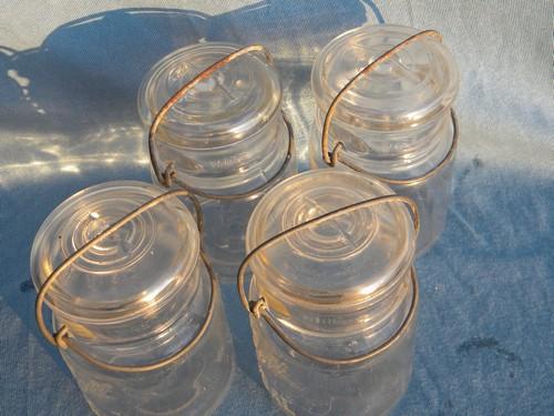 vintage 1 pt Ball Ideal mason jars for storage canisters, lot of 4