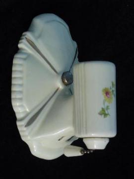 vintage 1930's floral china architectural wall sconce