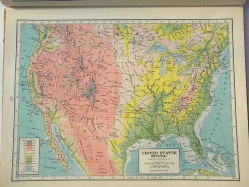 vintage 1943 WWII Hammond's World Atlas with full color maps