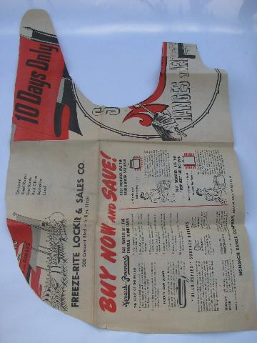 vintage 30s, 40s, 50s handmade sewing patterns, cut from old newspapers
