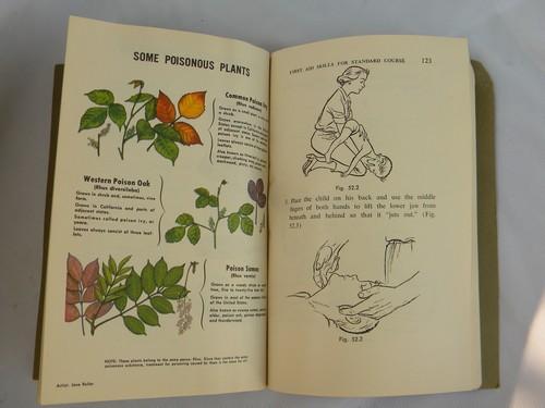 vintage 50s 4th edition American Red Cross First Aid book, illustrated