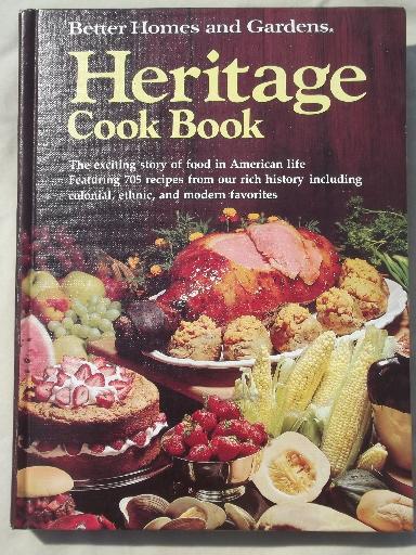 vintage American food history recipes cookbooks, BH&G Heritage cook book 
