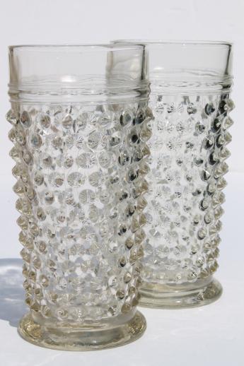 vintage Anchor Hocking hobnail glass iced tea glasses or tall tumblers