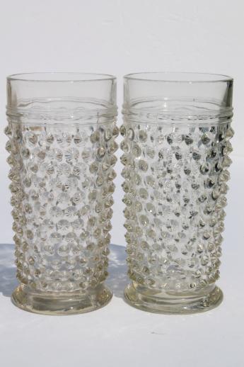 vintage Anchor Hocking hobnail glass iced tea glasses or tall tumblers