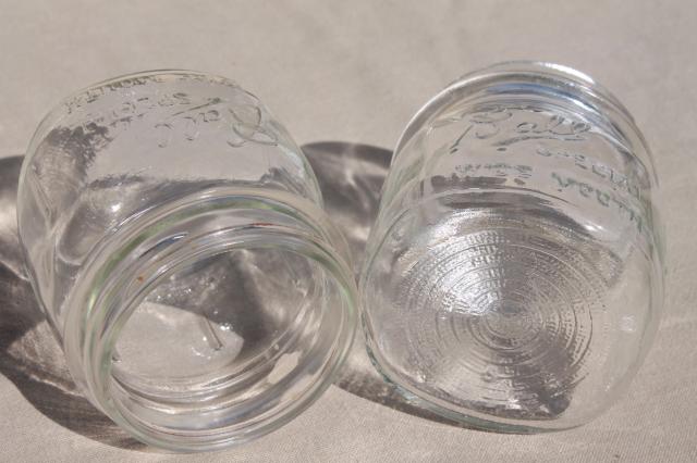 vintage Ball Mason Special half-pint wide mouth canning jars, fruit jelly or pickle jars
