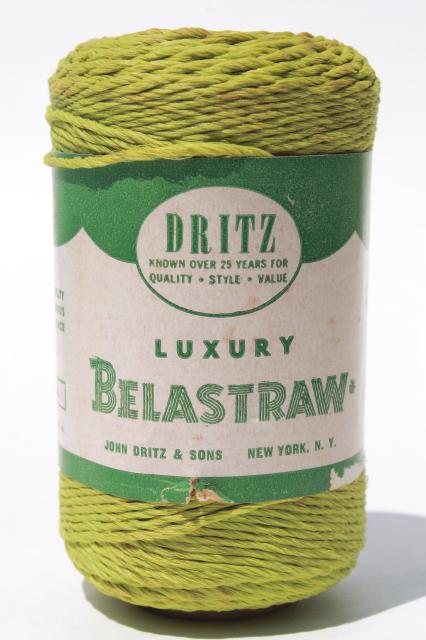 vintage Belastraw raffia straw type yarn, embroidery thread or package tying cord