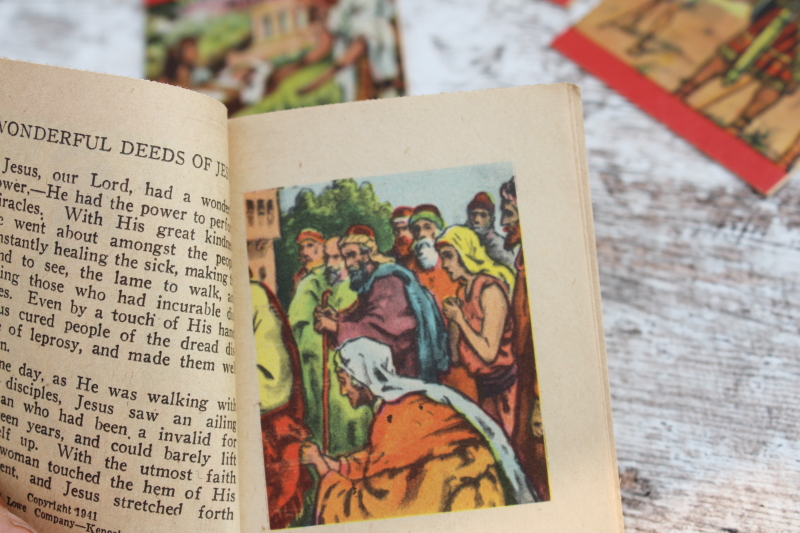 vintage Bible stories mini books, tiny picture booklets for children