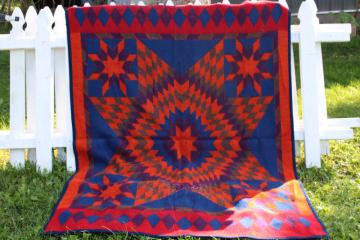 vintage Biederlack blanket West Germany Indian camp blanket colors quilt star