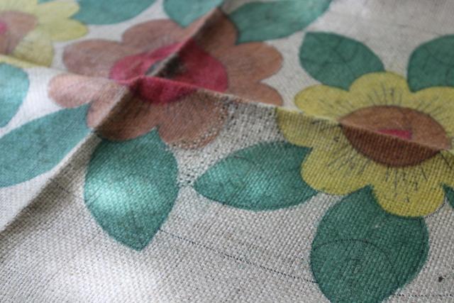 vintage Bucilla needlework canvas, hooked rug to make - painted colors burlap rug backing