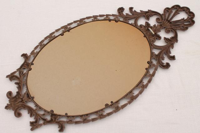vintage Burwood gold rococo plastic wall mirror, Cinderella fairy tale french country style