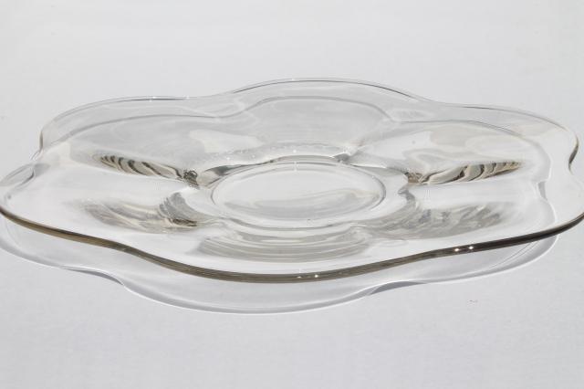 vintage Canterbury Duncan & Miller large crystal clear glass torte cake plate