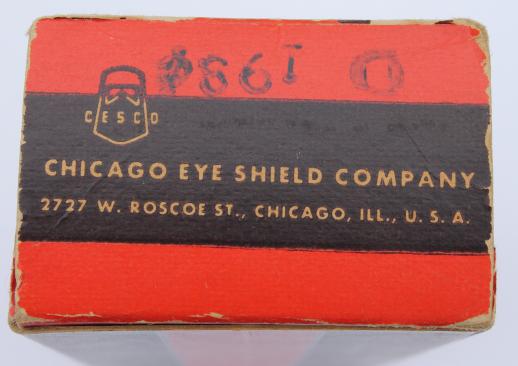 vintage Cesco amber goggles in original box - steampunk workshop, motorcycle / aviator safety glasses 