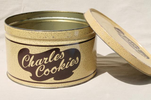 vintage Charles Chips - Cookies - tin, collectible advertising potato chips