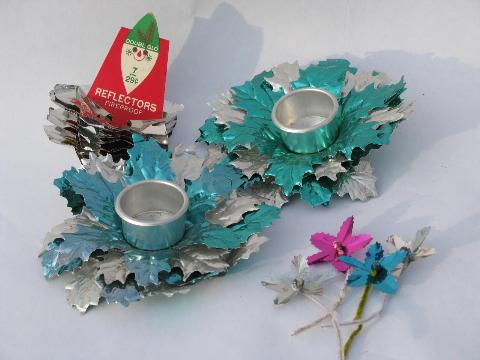 Vintage Christmas Decorations Lot Colored Foil Xmas Tree Light Reflectors Etc Vintage Christmas Decorations Lot Colored Foil Xmas Tree Light Reflectors Etc