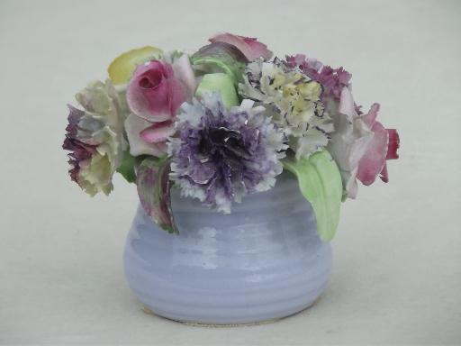 vintage Coalport bone china flowers collection, a garden of flower pots!