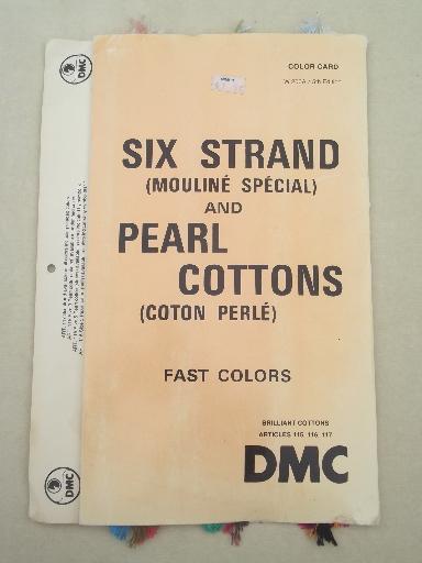 vintage DMC color swatch chart for cotton thread embroidery floss