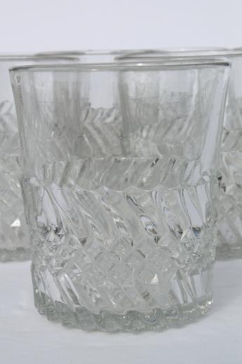 vintage EAPG Jersey Swirl pattern glass tumblers, antique drinking glasses set