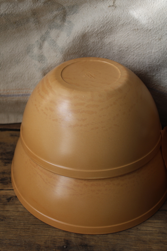 vintage Ellingers Agatized Wood bowls nesting bowl set w/ original labels