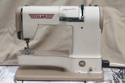 vintage Elna Supermatic sewing machine,  Tavaro mechanical cam sewing machine Switzerland