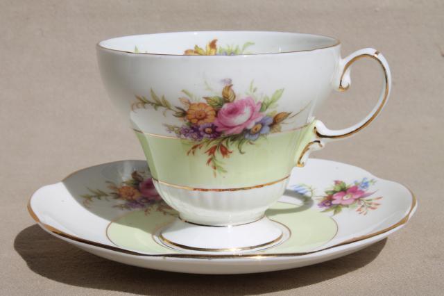 sets, collection vintage china china cups each and of seven    different saucers bone saucer Lovely cup