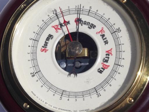 vintage Fee and Stemwedel Airguide barometer weather gauge w/ paperwork