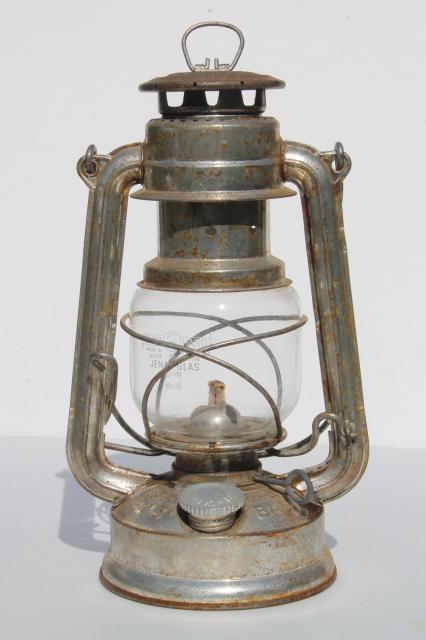 vintage Feuerhand baby lantern #275 w/ glass shade, made in Western Germany