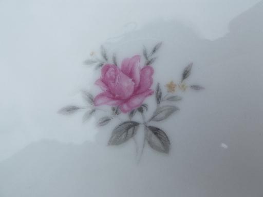 vintage Fine China - Japan Royal Swirl pink rose dishes, tea & cake for 4