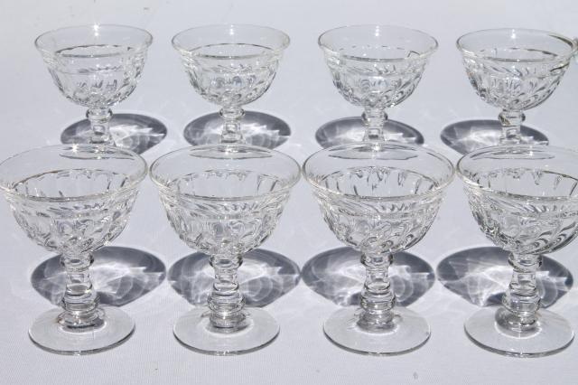 vintage Fostoria Colony glass crystal clear cocktail glasses, set of 8