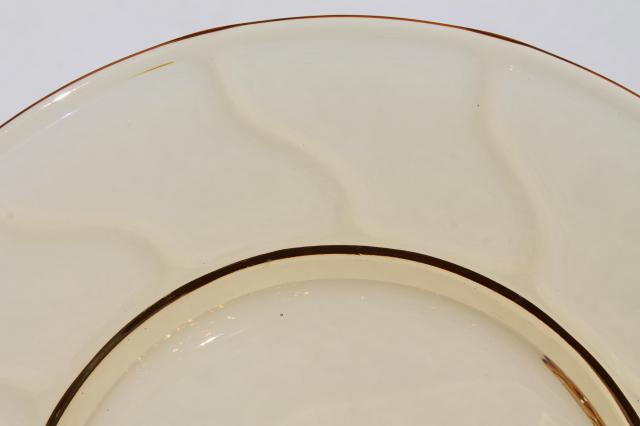 vintage Fostoria Jamestown amber glass salad or luncheon plates, set of 12
