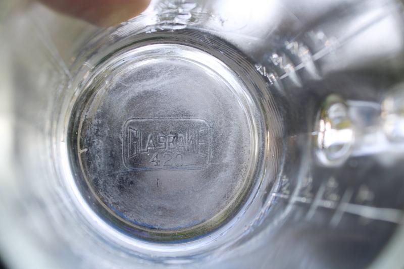 Vintage Glasbake Measuring Cup W Pour Spout Clear Depression Glass