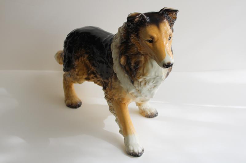 vintage Goebel West Germany china Lassie figurine, huge collie dog statue