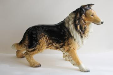 vintage Goebel West Germany china Lassie figurine, huge collie dog statue