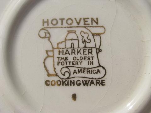 vintage Harker china, Apple & Pear pattern cake or chop plate, lug handles