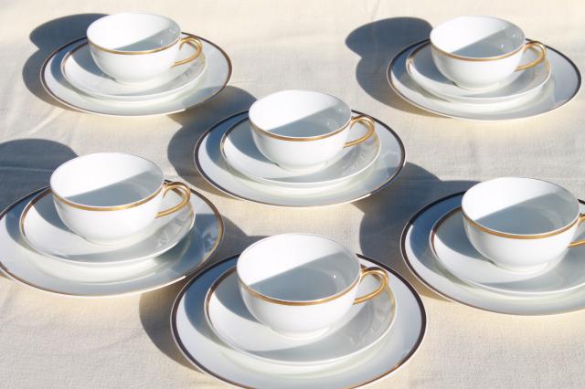 coffee white porcelain dessert dessert / band cups gold  wedding vintage   Haviland vintage
