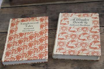vintage Hawthorne, Tanglewood Tales  Wonder Book myths  fairy tales w/ van Abbe artwork