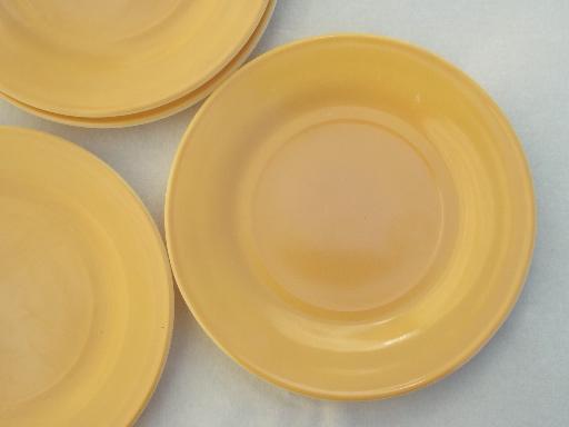 vintage Hazel Atlas moderntone plates, honey gold platonite milk glass