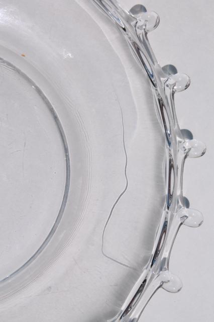 vintage Heisey Lariat serving bowls & plate, crystal clear elegant glass