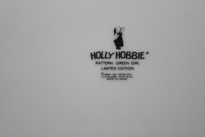 vintage Holly Hobbie Green Girl pattern china platter Friendship Brings People Together
