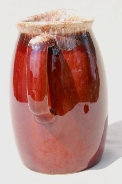 vintage Hull Oven Proof pottery brown drip glaze stoneware milk jug pitcher