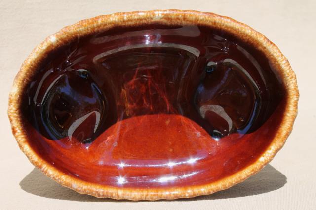 vintage Hull brown drip glaze pottery planter pot / cactus & succulent bowl