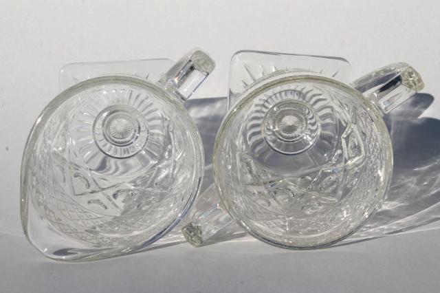 vintage Imperial Cape Cod crystal clear glass cream & sugar set, water stem creamer open sugar bowl