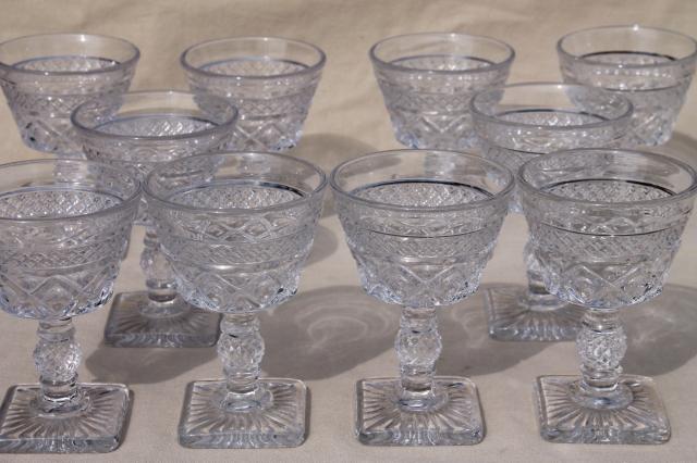vintage Imperial Cape Cod pattern cocktail glasses or wine glasses, set of 10